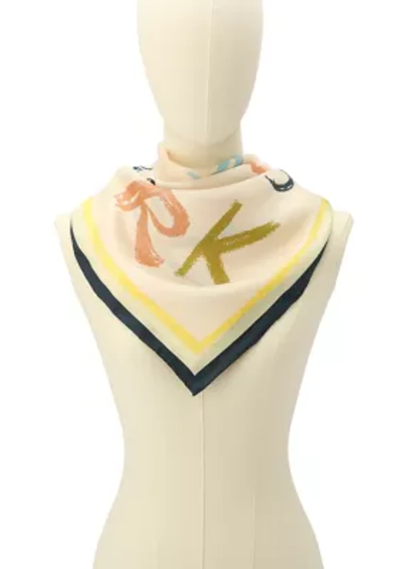 Scribble Silk Square Scarf
