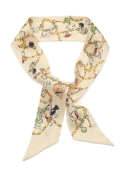 New York Dream Charms Silk Skinny Scarf