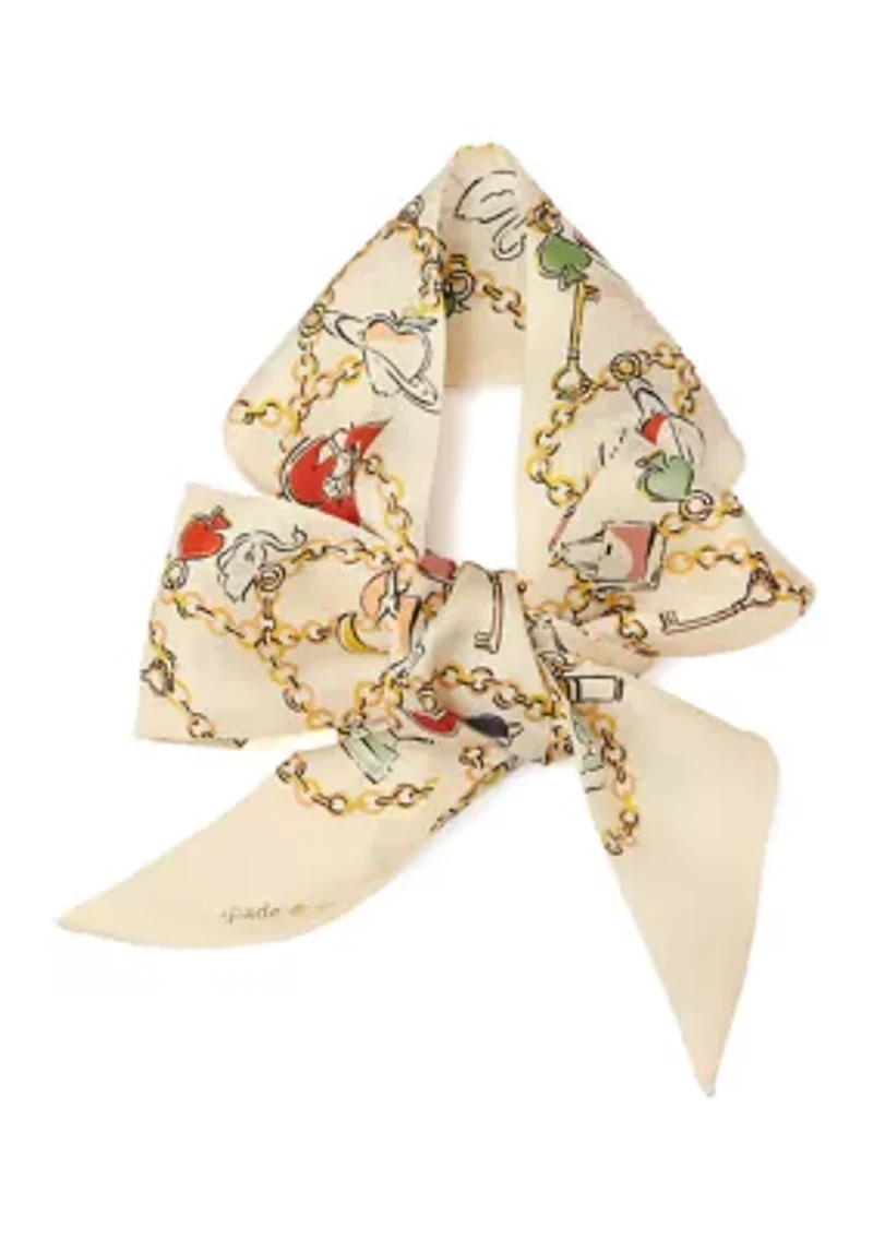 New York Dream Charms Silk Skinny Scarf