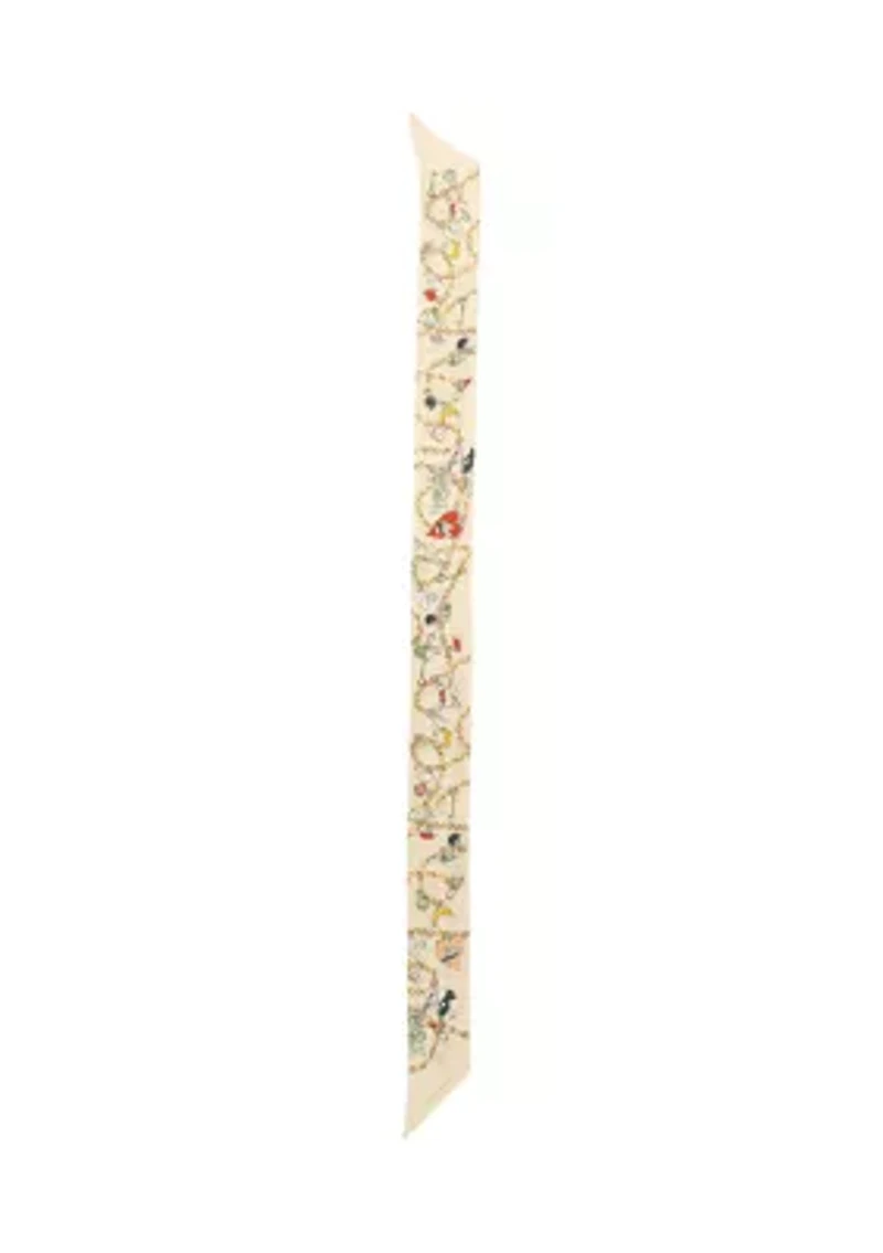 New York Dream Charms Silk Skinny Scarf