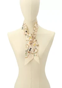 New York Dream Charms Silk Skinny Scarf
