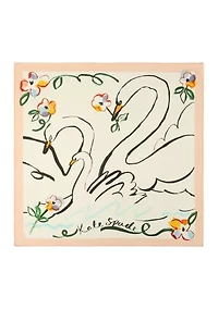 Swans Silk Square Scarf