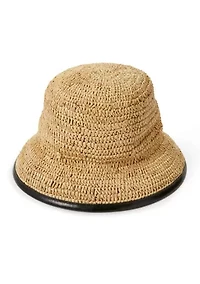 Straw Cloche with Piping