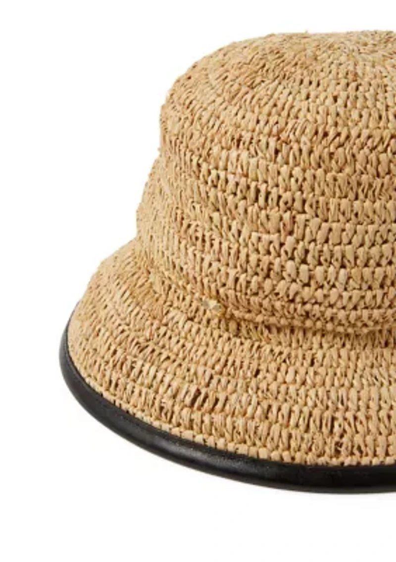 Straw Cloche with Piping
