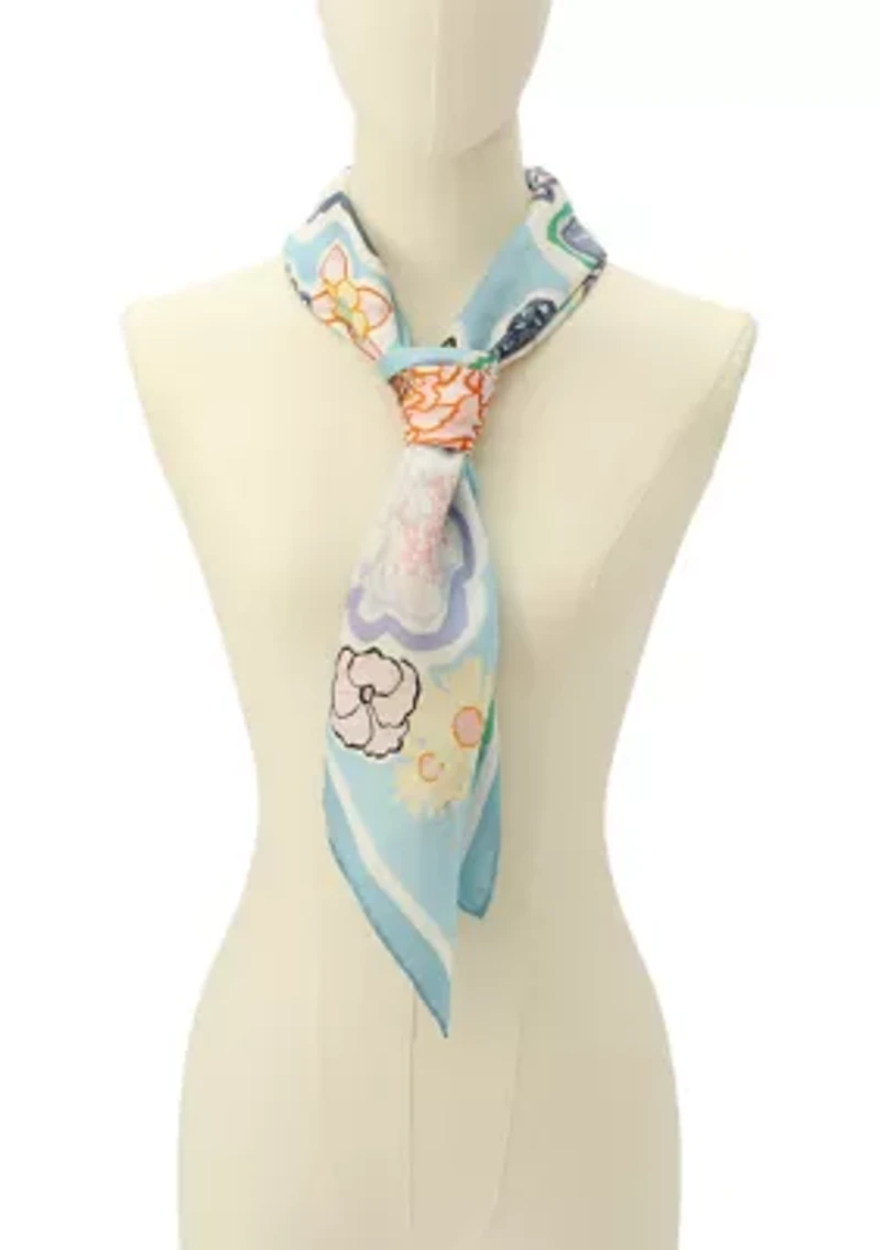 Garden Florals Silk Square Scarf