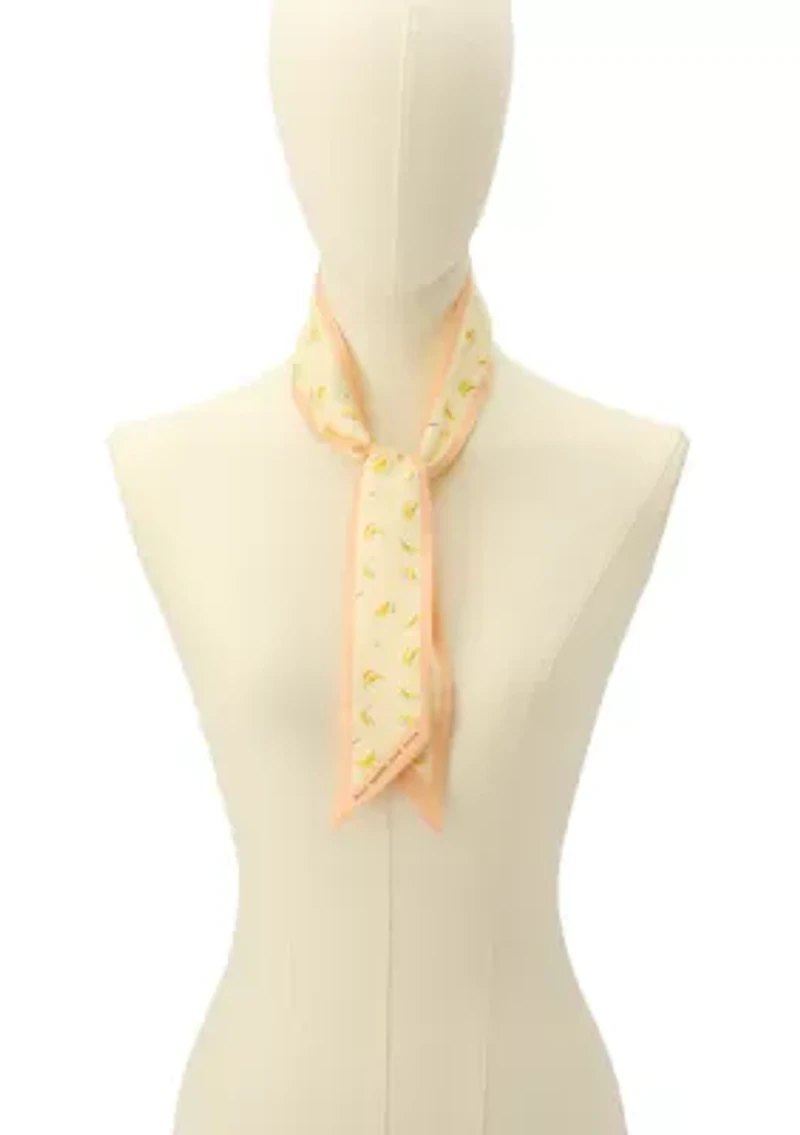 Bold Bananas Silk Skinny Scarf