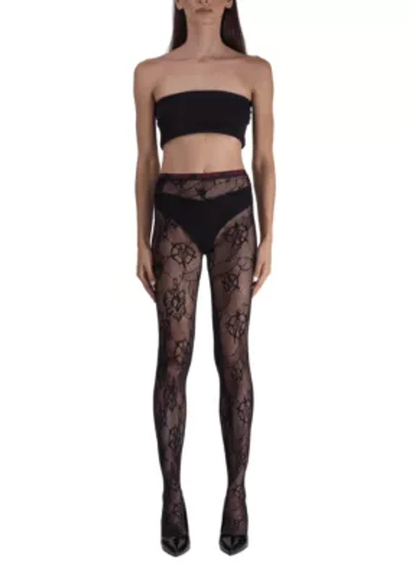 Floral Net Pantyhose Stockings Tights