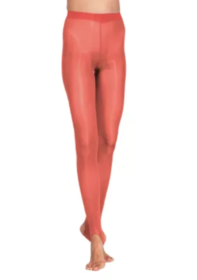 Lustrous Silky Shiny 40 Denier Stirrup Pantyhose Stockings Tights