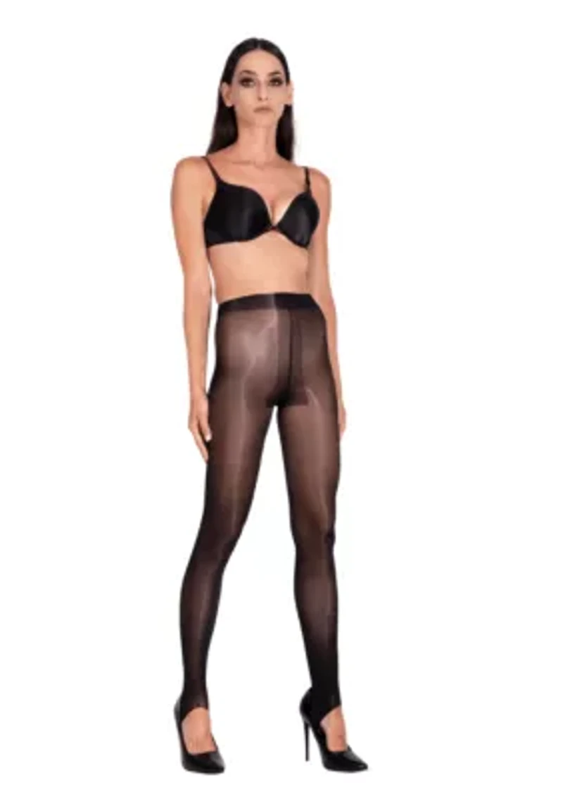 Lustrous Silky Shiny 40 Denier Stirrup Pantyhose Stockings Tights