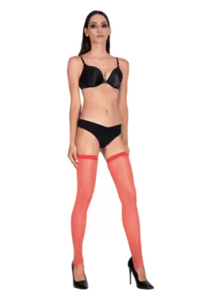 Lustrous Silky Shiny Stirrup Stockings Thigh Highs