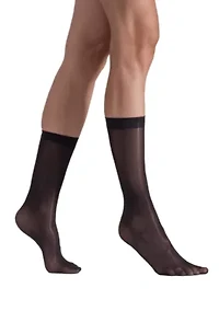Set of Two Lustrous Silky Shiny Sheer Dress Stockings Socks
