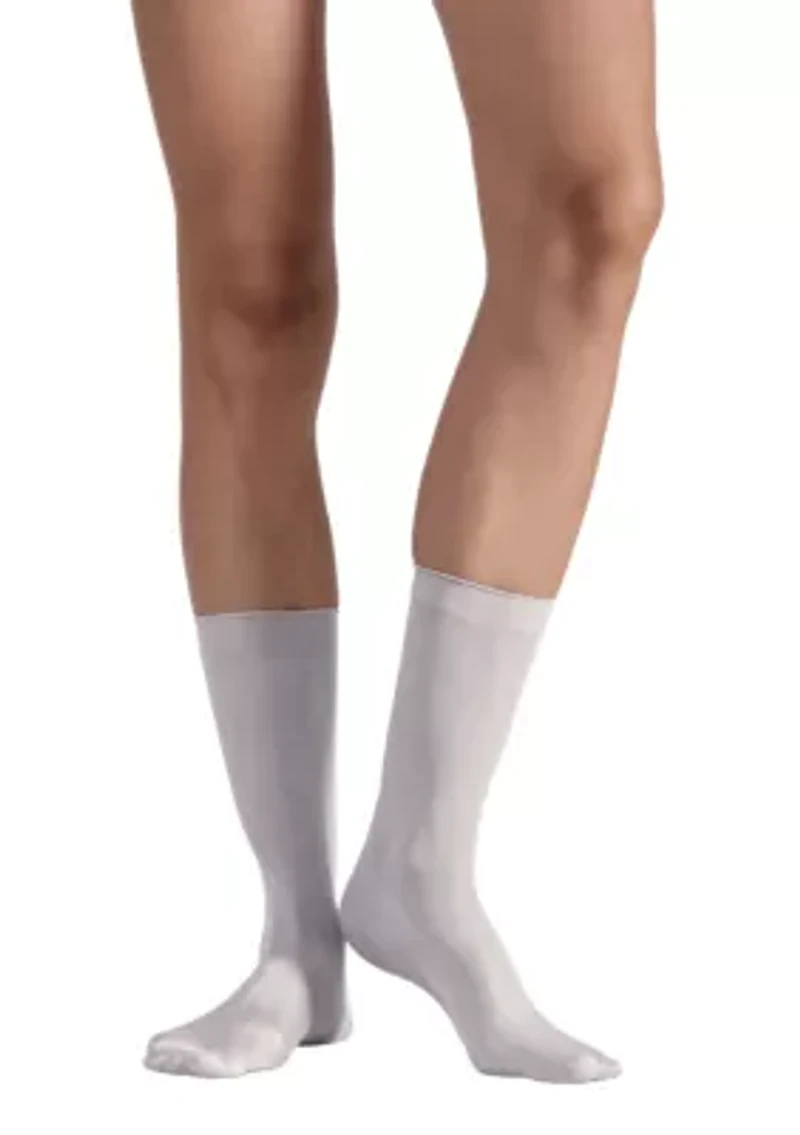 Set of Two Lustrous Silky Shiny Sheer Dress Stockings Socks