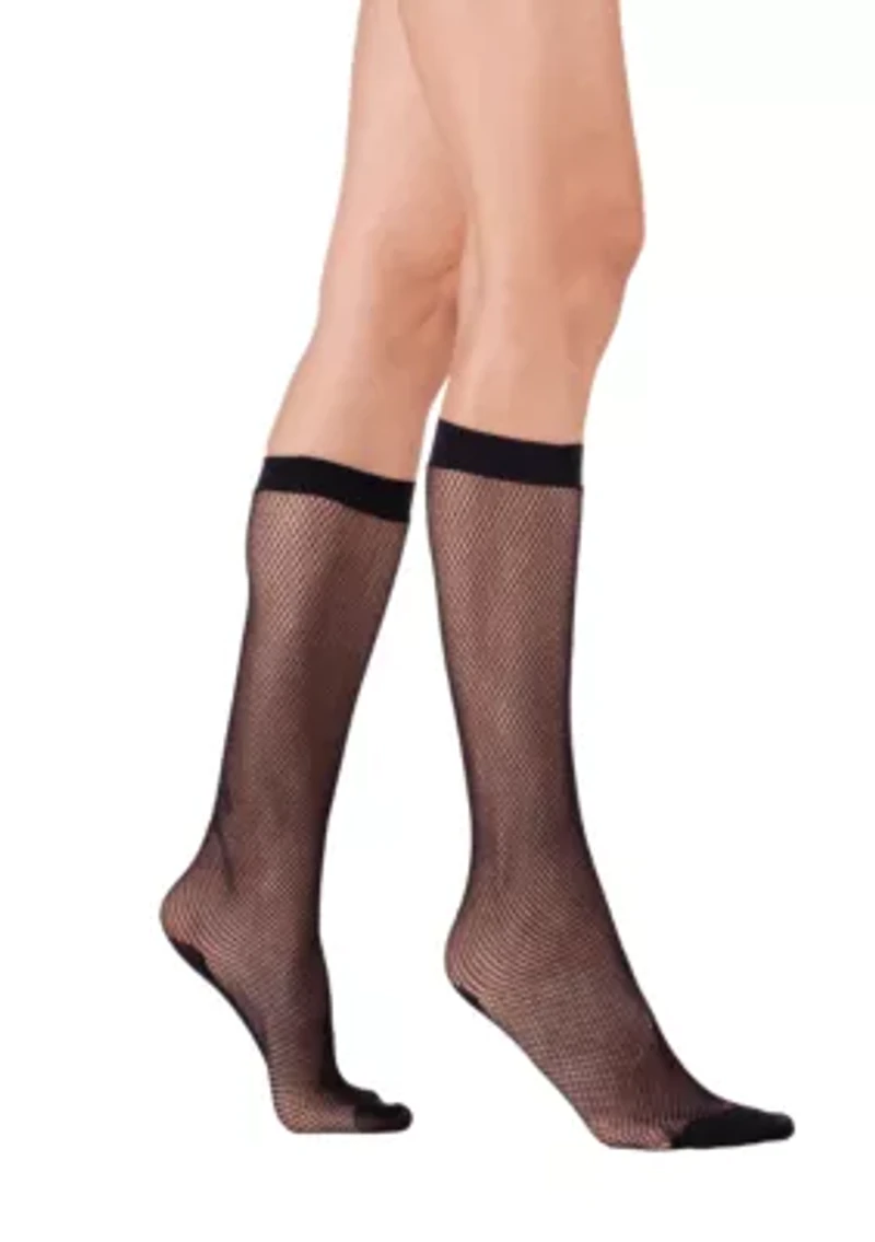 Two Fishnet Knee-high Socks