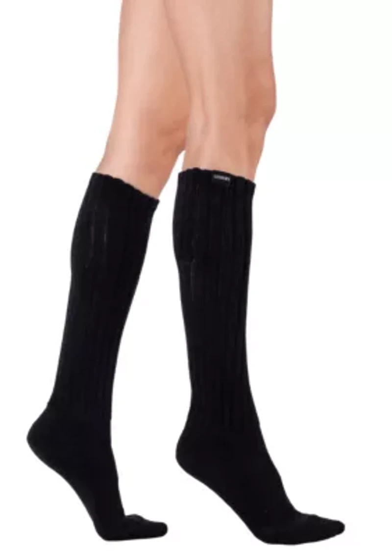 Scrunch Slouchy Woven Tab Socks