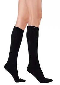 Scrunch Slouchy Woven Tab Socks