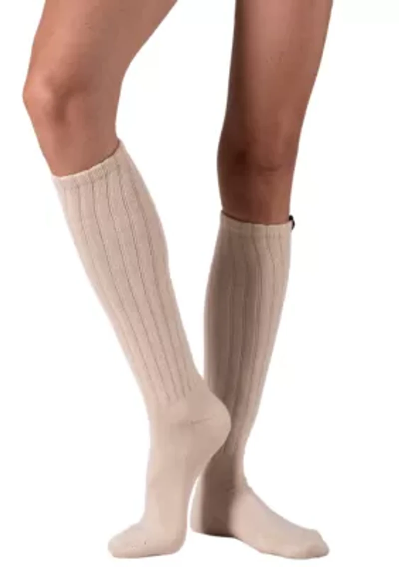 Scrunch Slouchy Woven Tab Socks
