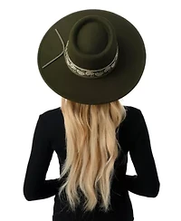Wool Blend Felt Hat with Paisley Print Band