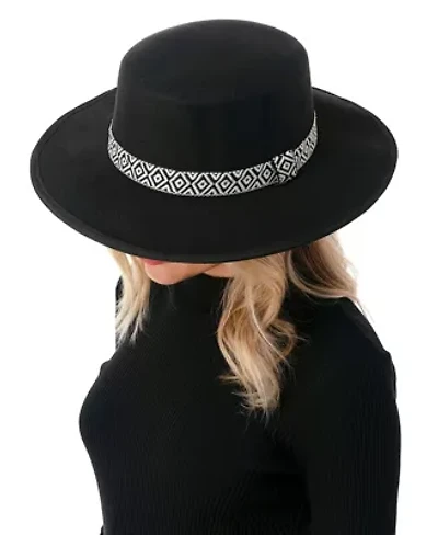 Felt Hat with Geo Print Band