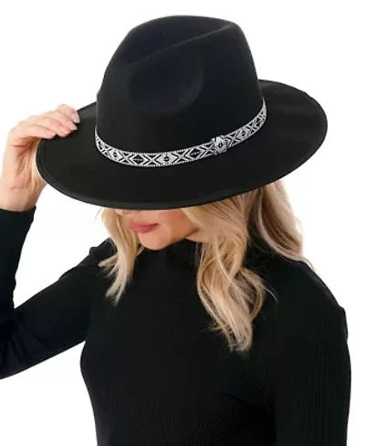 Felt Hat with Geo Print Band