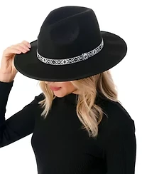 Felt Hat with Geo Print Band