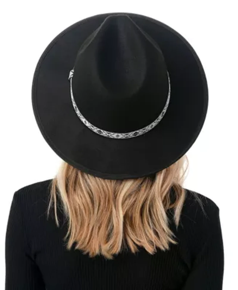 Felt Hat with Geo Print Band