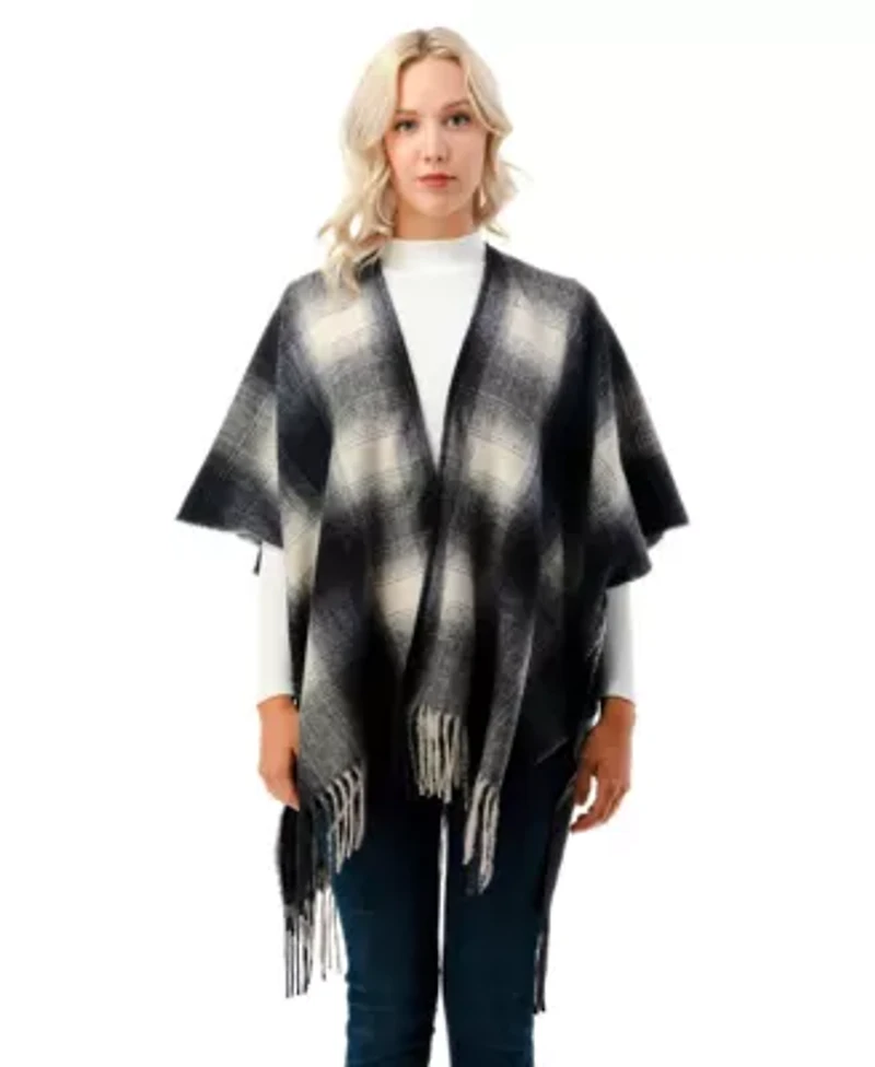 Plaid Ruana