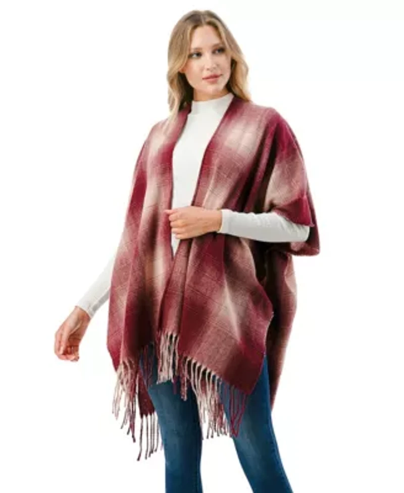 Plaid Ruana