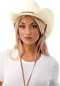 Cowboy Hat with Vegan Leather Trim
