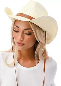 Cowboy Hat with Vegan Leather Trim