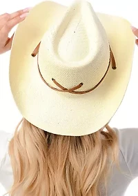 Cowboy Hat with Vegan Leather Trim