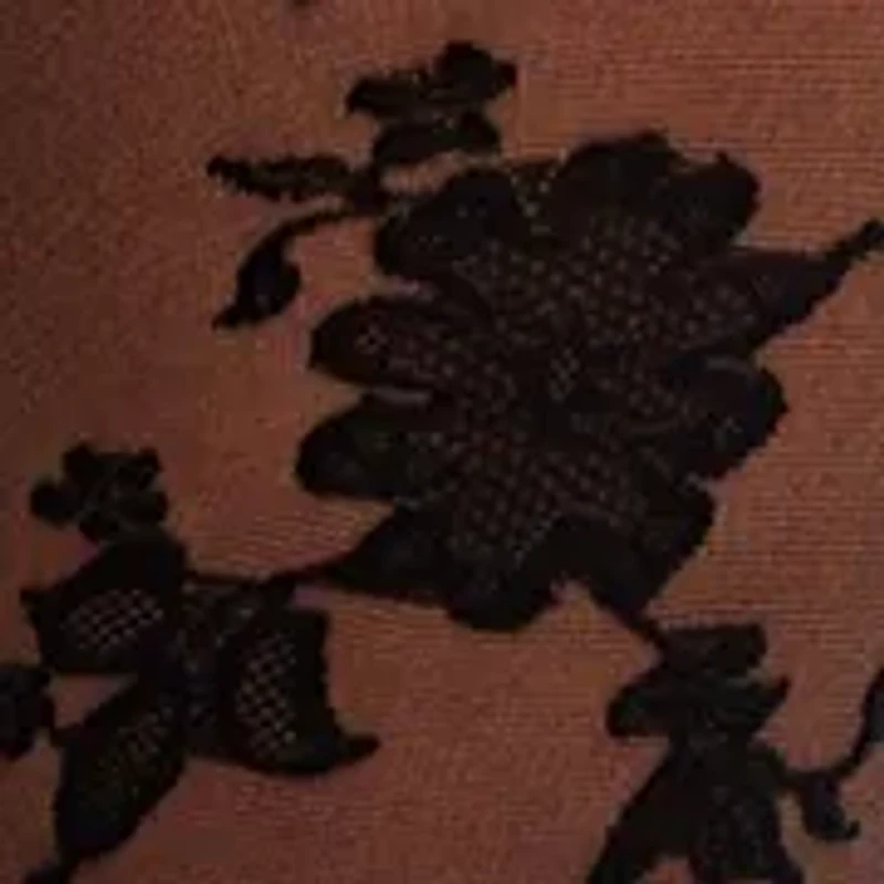 Flocked Floral Tights