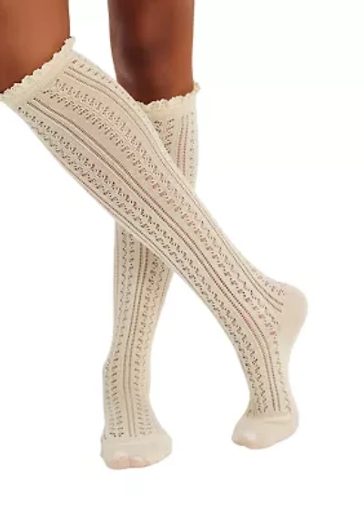Misty Net Pointelle Tall Socks
