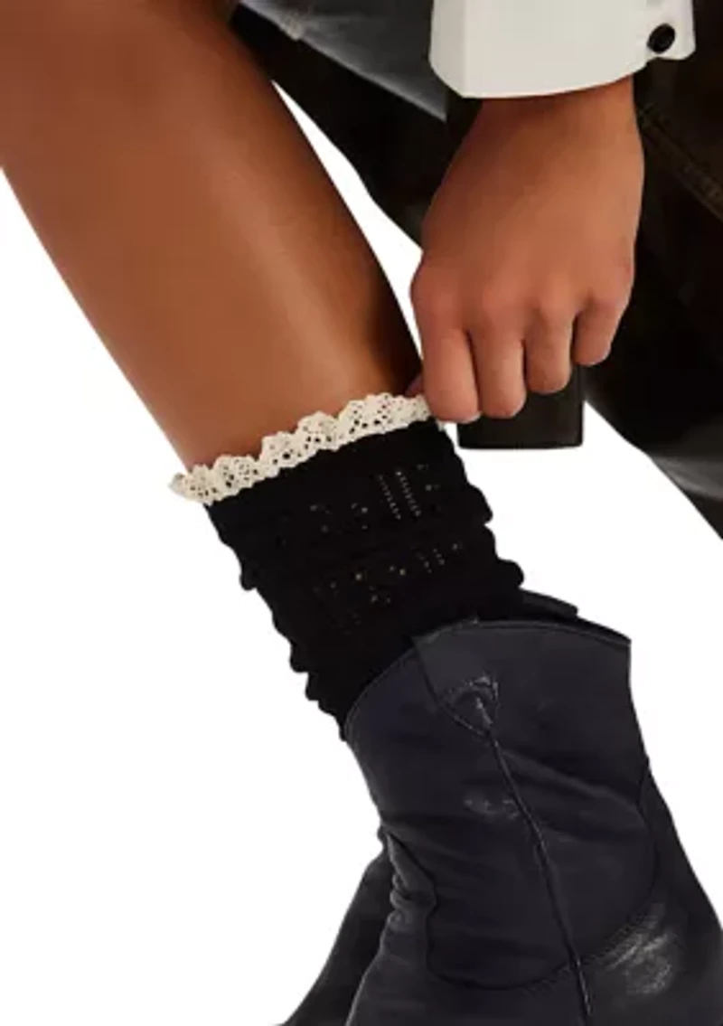 Misty Net Pointelle Tall Socks