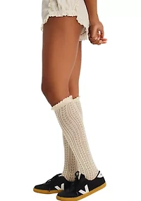 Misty Net Pointelle Tall Socks