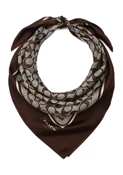 Textured Signature Printed Silk Square Scarf