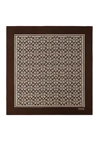 Textured Signature Printed Silk Square Scarf