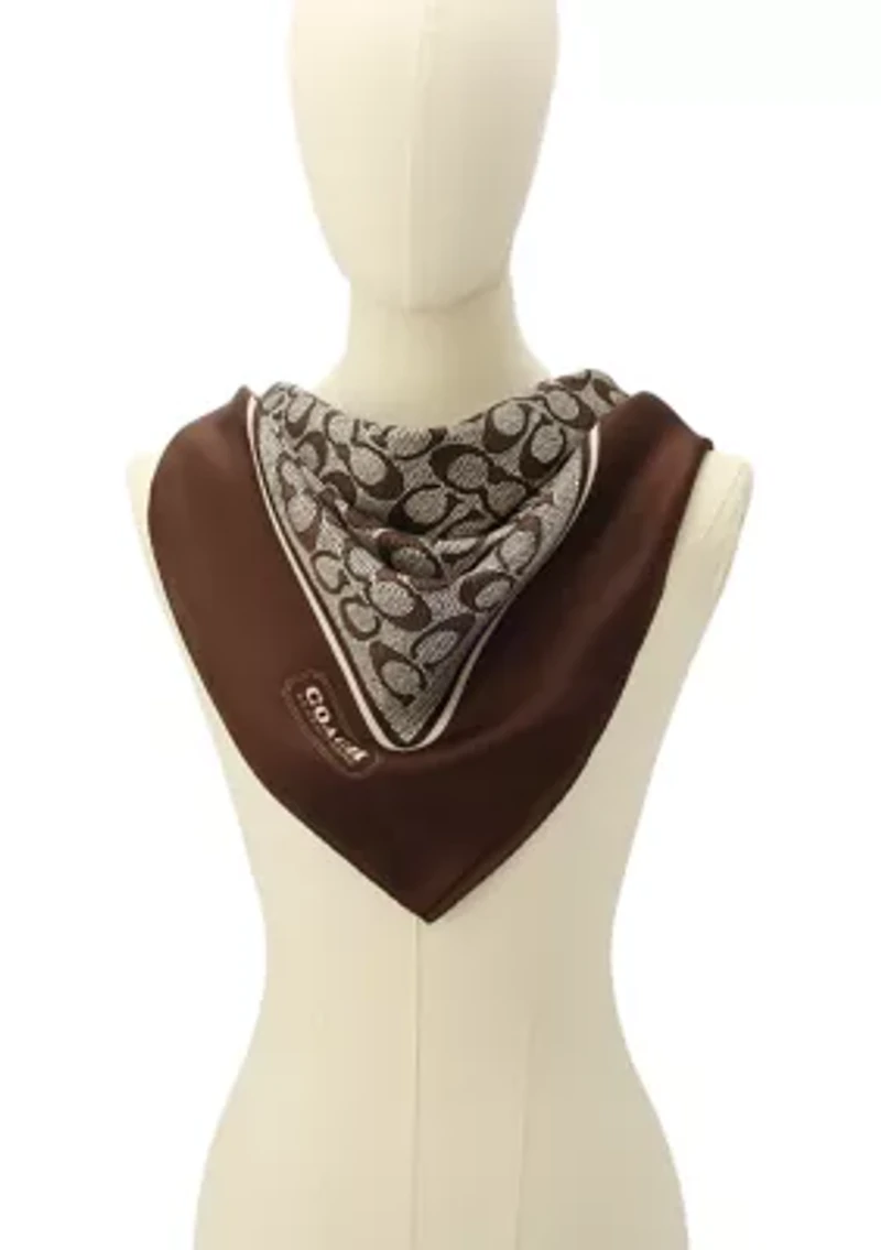 Textured Signature Printed Silk Square Scarf