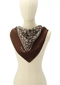Textured Signature Printed Silk Square Scarf