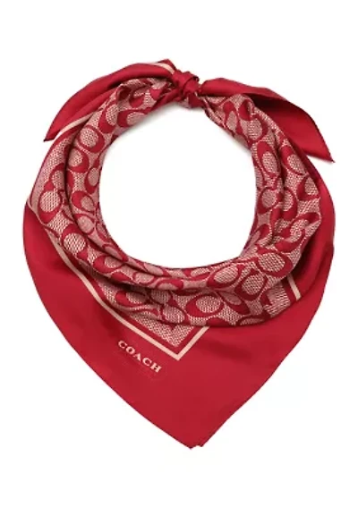 Textured Signature C Printed Silk Square Scarf