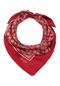 Textured Signature C Printed Silk Square Scarf