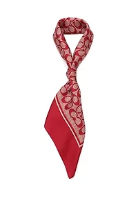 Textured Signature C Printed Silk Square Scarf