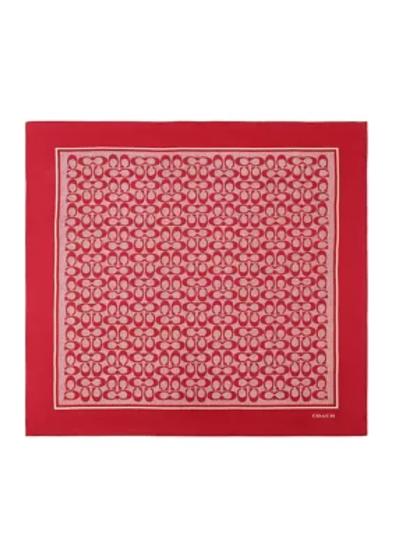Textured Signature C Printed Silk Square Scarf