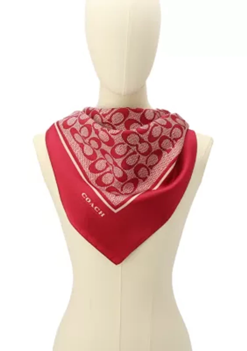 Textured Signature C Printed Silk Square Scarf