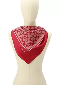 Textured Signature C Printed Silk Square Scarf