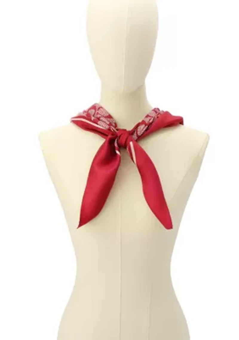 Textured Signature C Printed Silk Square Scarf