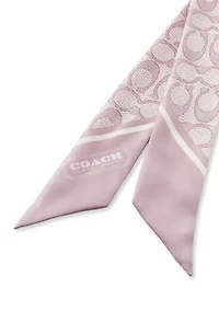 Textured Signature C Printed Silk Skinny Scarf
