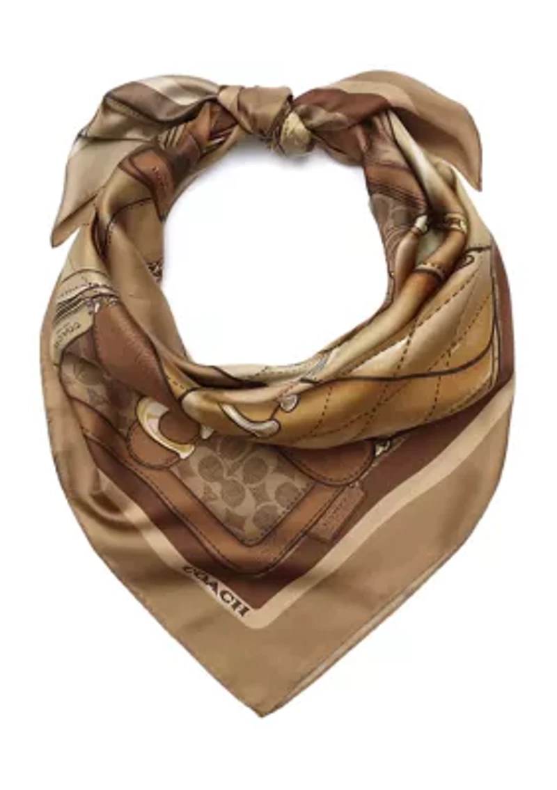 Stacked Tabby Printed Silk Square Scarf