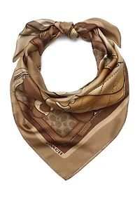 Stacked Tabby Printed Silk Square Scarf 