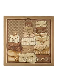 Stacked Tabby Printed Silk Square Scarf 