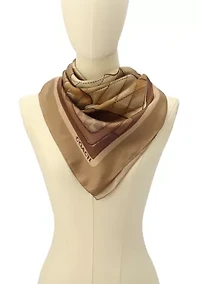 Stacked Tabby Printed Silk Square Scarf 